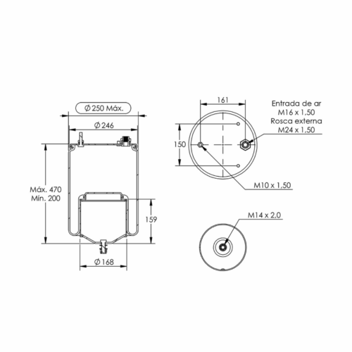 Mola Pneumática da Suspensão Traseira -Volvo FH - Image 2