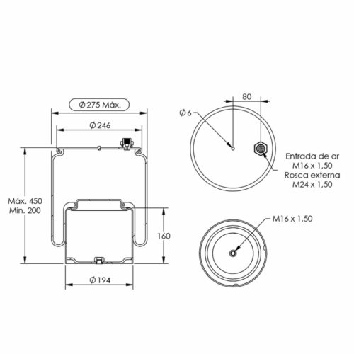 Mola Pneumática da Suspensão Traseira sem Sensor -Mercedes - Image 2