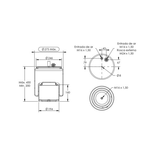 Mola Pneumática da Suspensão Traseira com Sensor -Mercedes - Image 2